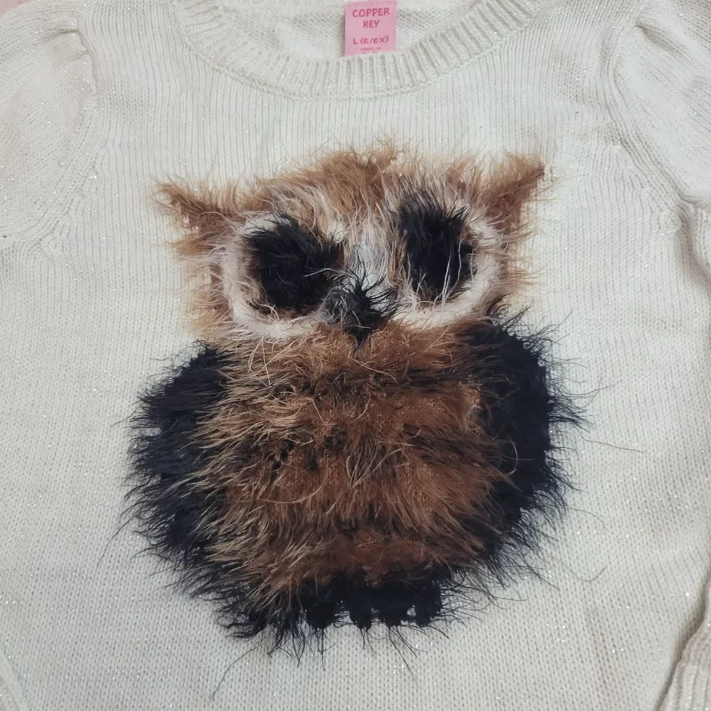 Copper Key Owl sweater 6/6x